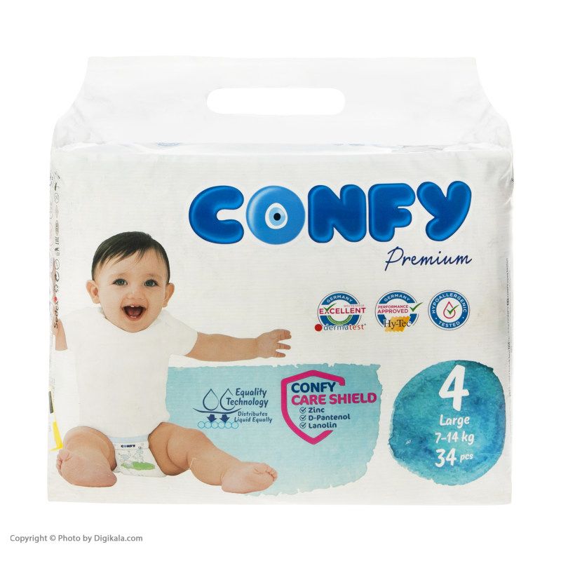 پوشک بچه کانفی سایز 4 (Maxi) بسته 34 عددی