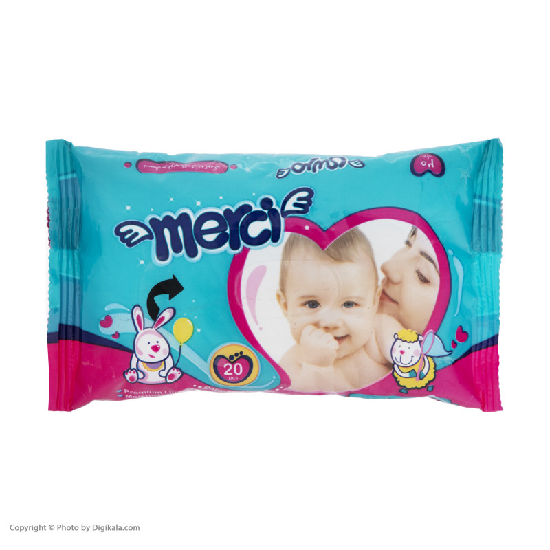 پوشک کامل مرسی سایز 4 (36 عددی) + دستمال مرطوب هدیه