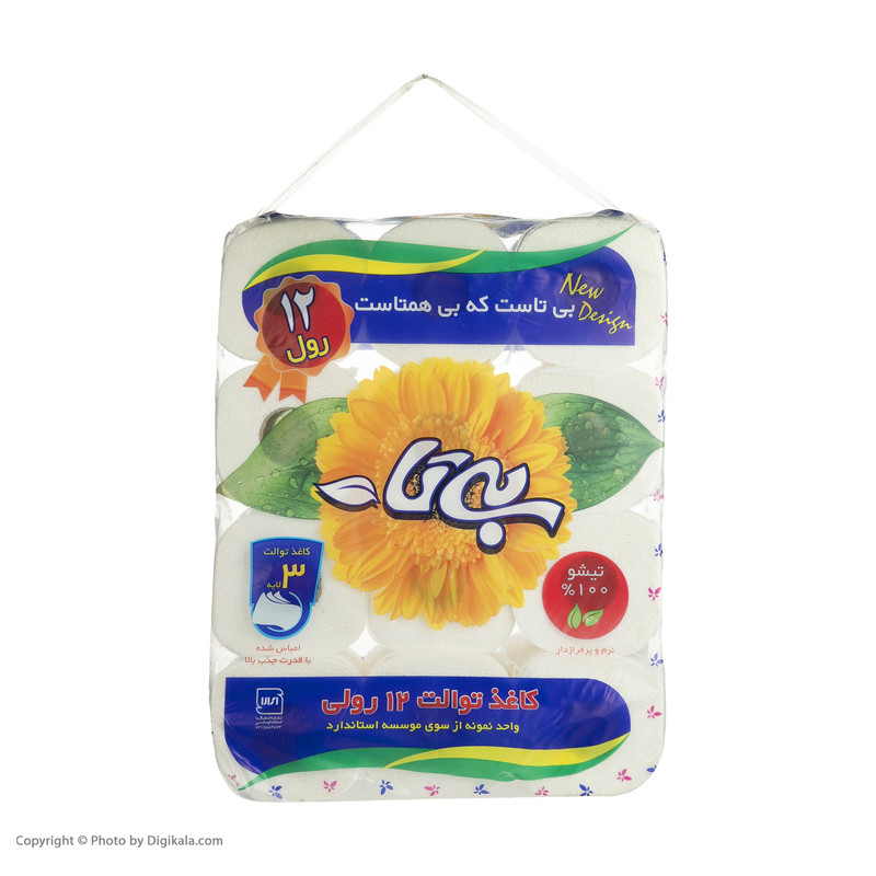 دستمال توالت بیتا مدل Flower (بسته 12 رول)